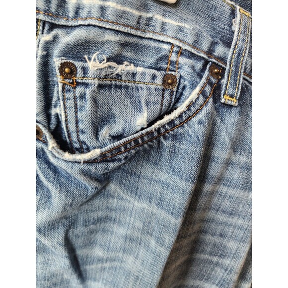 Lucky Brand 455 Relaxed Bootcut Wide Leg Jeans Men's 32X34 Distressed Denim USA - Picture 5 of 14